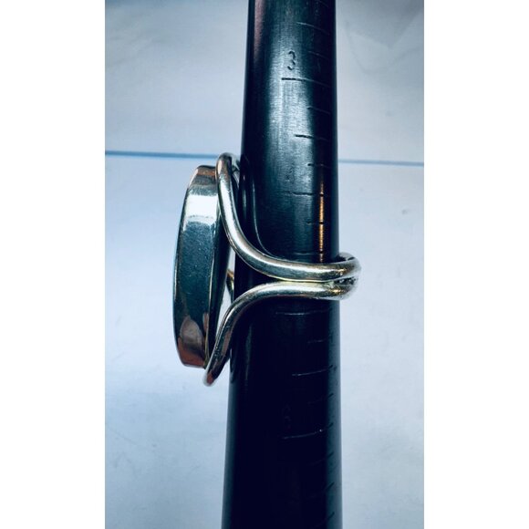 Sterling Silver 925 Turquoise Statement Ring Size 4.5 Vintage Estate Jewelry - Picture 6 of 11